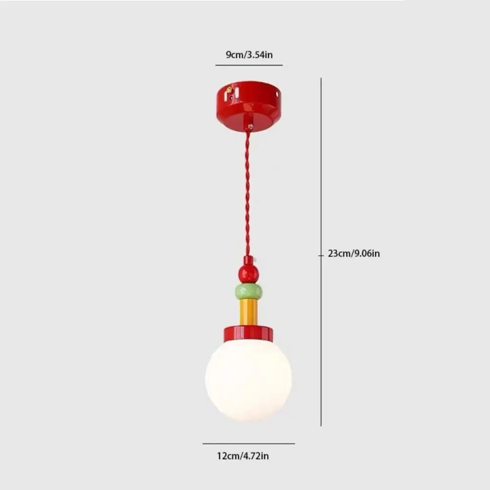 Boule de verre coloré suspension rouge jaune bleu moderne nordique plafonnier lustre Macaron Design abat-jour en verre