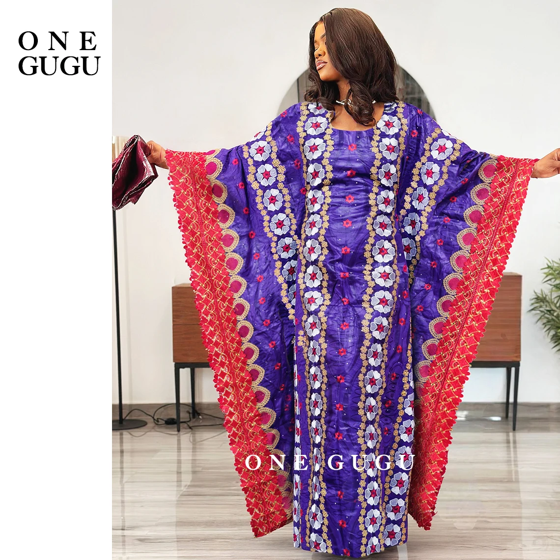 

Purple Nigerian Bazin Riche Dashiki Boubou Party Dress Plus Size African Traditional Wedding Dress Brocade Basin Boubou
