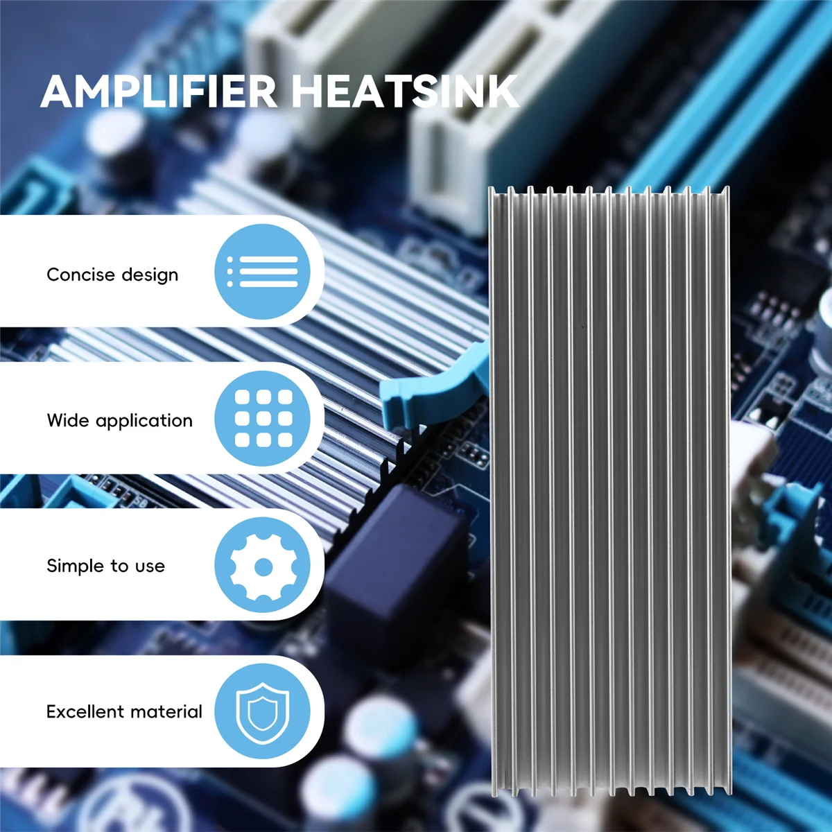 MQXGF 3 Pcs Aluminium Power Amplifier Heatsink Heat Sink 100X40X11mm