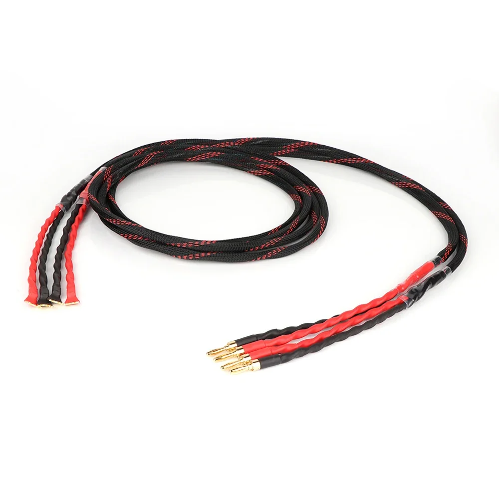 Preffair L301 Hifi Speaker Cable HIFI Audiophile Cable banana to Spade Biwire speaker cable HIFI