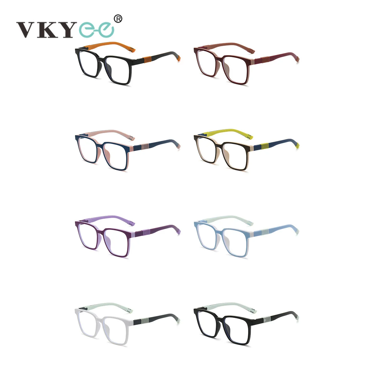 VICKY New Model Simplicity Geometry Square Shape Design Children's Glasses Anti-blue Light Glasses Customizable Prescriptions