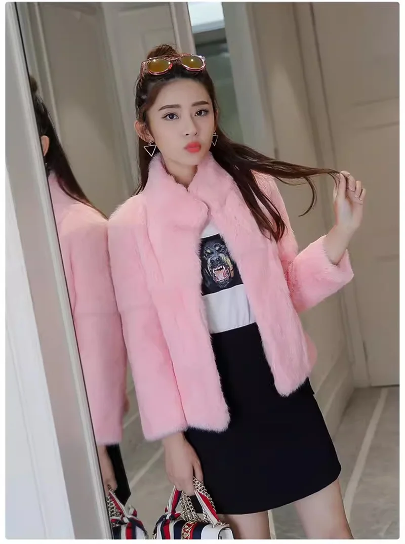 2024 Winter Female New Imitation Mink Fur Jacket With Cotton And Thick Fur, Women's Young Short Socialite Slim Fit Wool Sweater