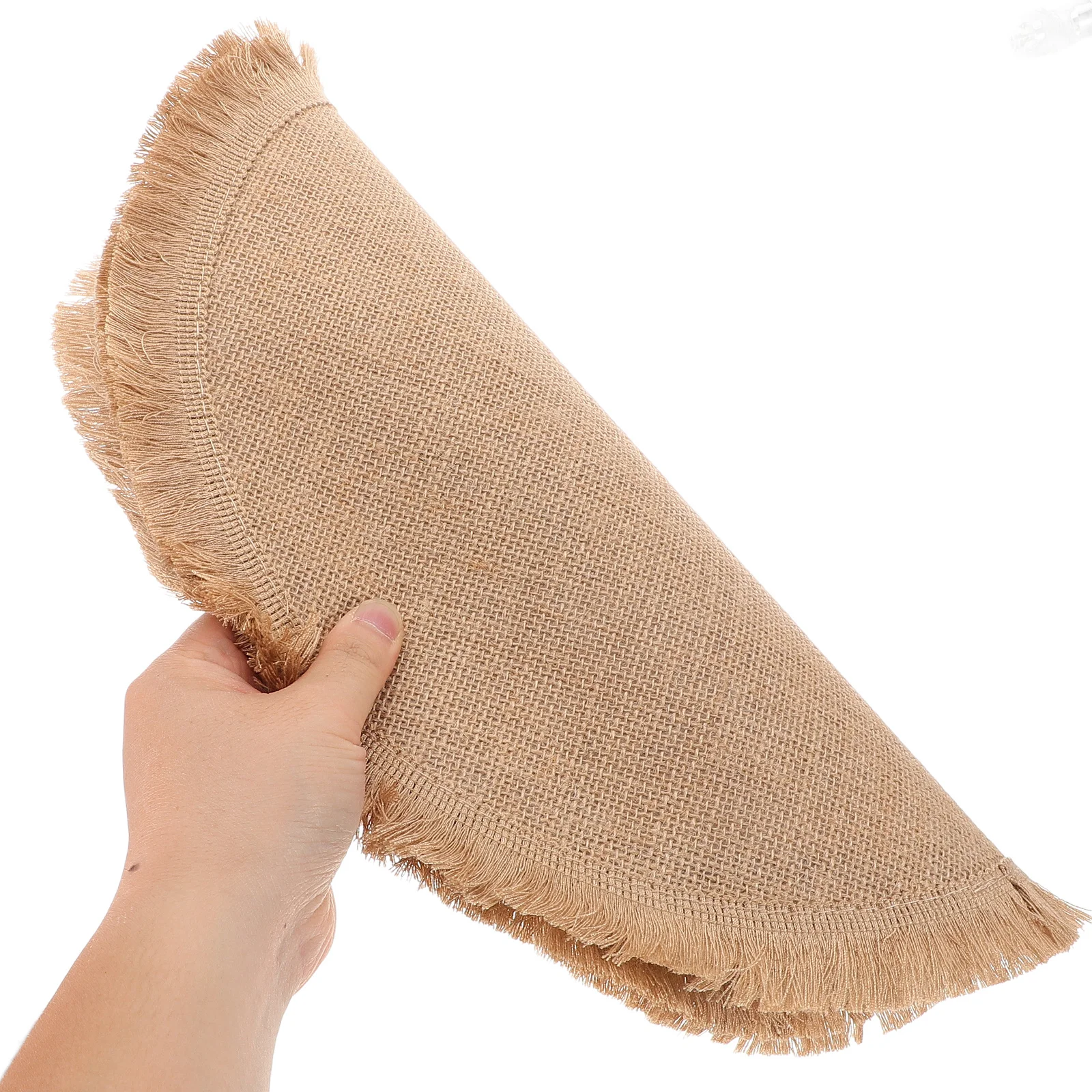 8 قطعة المفارش الجوت الخيش المستديرة 37 سنتيمتر الدانتيل تقليم الجدول الحصير الطعام المطبخ ديكور الحفلات المفارش لطاولة مستديرة