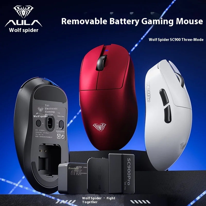 

Aula Sc900 Wireless Bluetooth Mouse Silent Paw3950 Esports Game Ergonomic Dual 8k Lightweight Computer Peripheral Mouse