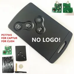 NO LOGO! 5pcs/lot 4 Button clio4 Keyless Car Key Smart Card Remote 433MHz 4A Chip for Rena Clio IV 4 Captur key 2009-2017