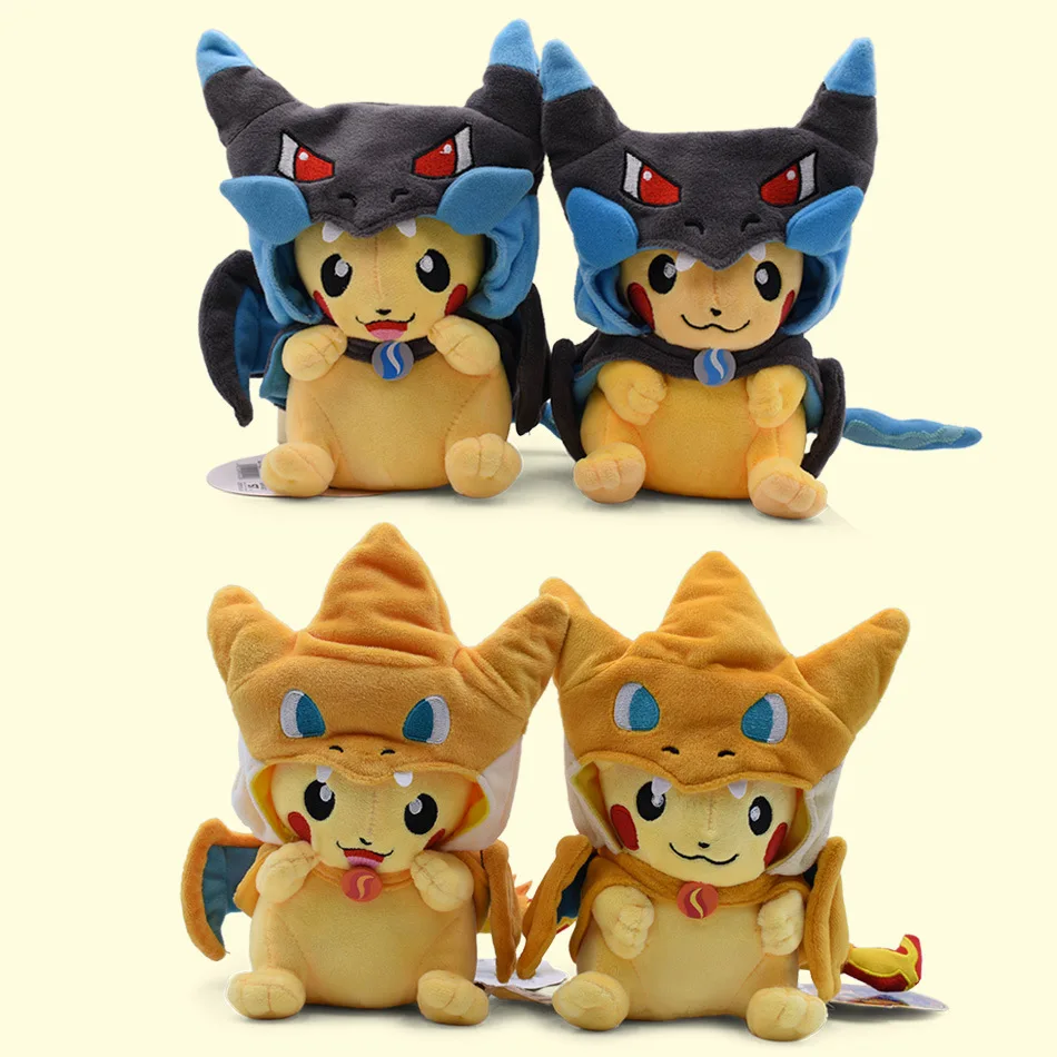 Dress Up Series Anime Pokemon Pikachu Toy Doll Cosplay Eevee Charizard Snorlax Garchomp Tyranitar Hydreigon Ampharos Kid Gift