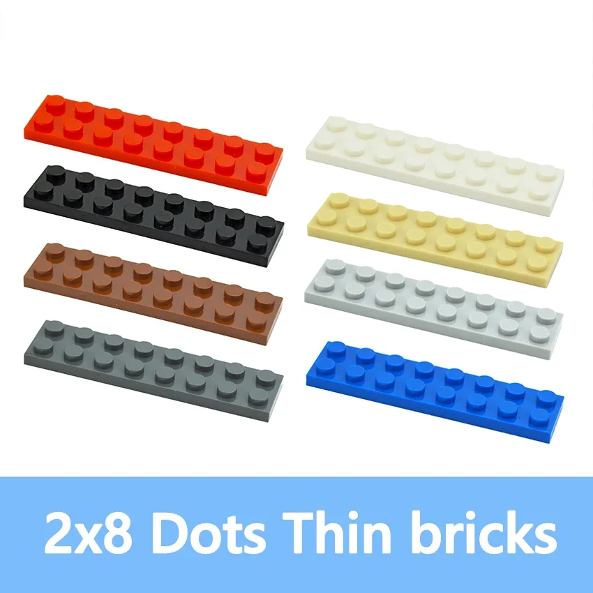 DIY Building Blocks Thin Figures Bricks 2*8 Dots 44PCS Educational Creative Toys for Children Size 2x8 Dots Compatible With 3034