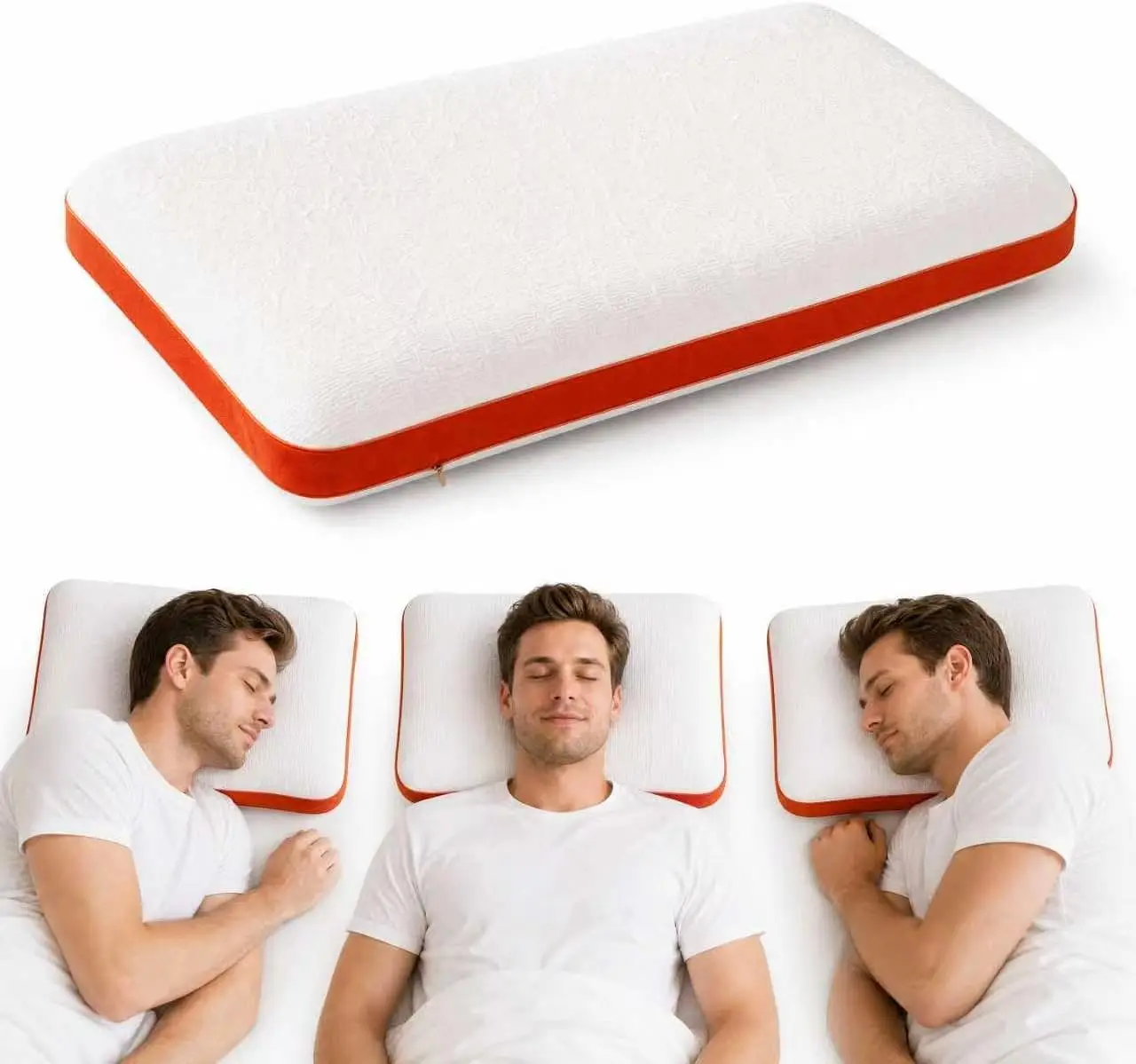 

Flat Bread Shape Silicone Pillow, Medium Firm Support, Breathable Cooling, Washable & Quick Dry, Standard Size