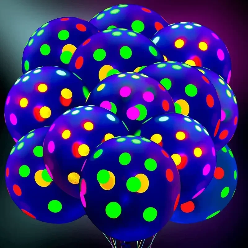 Happy Birthday Neon Glow Balloons Glow in Blacklight Fluorescencyjne balony na Neon Birthday Glow 80s 90s Theme Party Decor