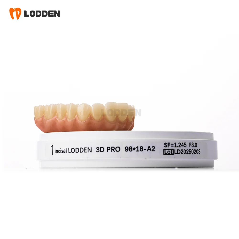 LODDEN 3D PRO Mehrschichtiger Zirkonoxid-Block Dental-Zirkonoxid-Scheibe 98mm 800-1200MPa 43-49% Transluzenz CAD CAM Dentallabor-Material – Detail 5