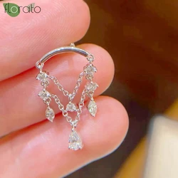 925 Sterling Silver Needle Fashion Crystal Pendant Tassel Earrings for Women 2024 New Stud Earrings Wedding Gift Luxury Jewelry