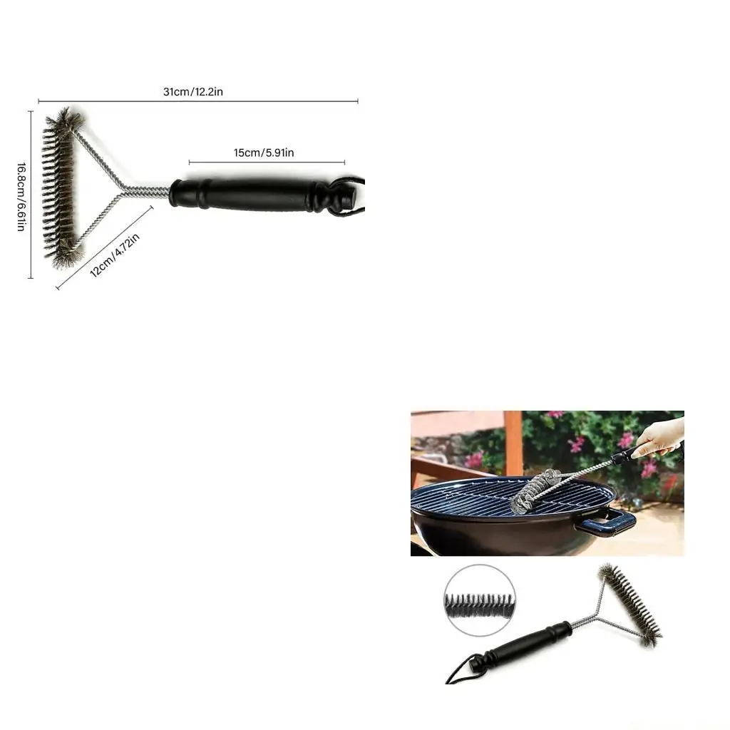 

Проволочная щетка 31BE, треугольная стальная проволока для гриля-барбекю, проволочная щетка со стальной щетиной