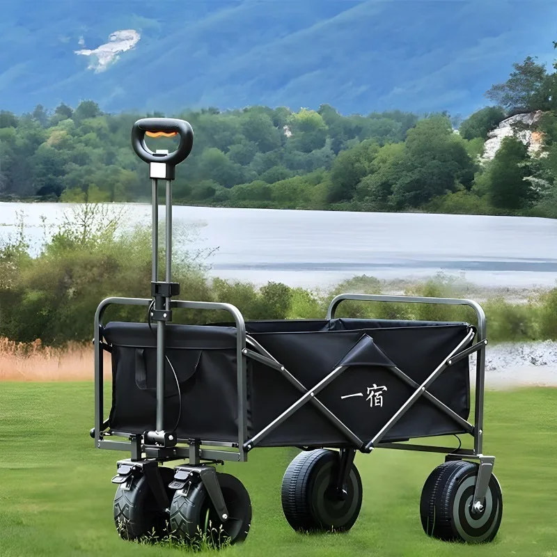 Electric Folding Camping Trolley Powered Collapsible Utility Trolley with Wheels Heavy Duty Picnic Cart Outdoor Camping Tools