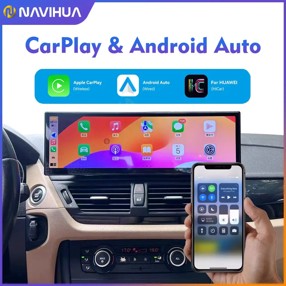 

Navihua 14,9 дюймовый Android автомобильный радиоприемник GPS-навигация Беспроводная Carplay мультимедийная автомобильная стереосистема для BMW X1 E84 2009-2015