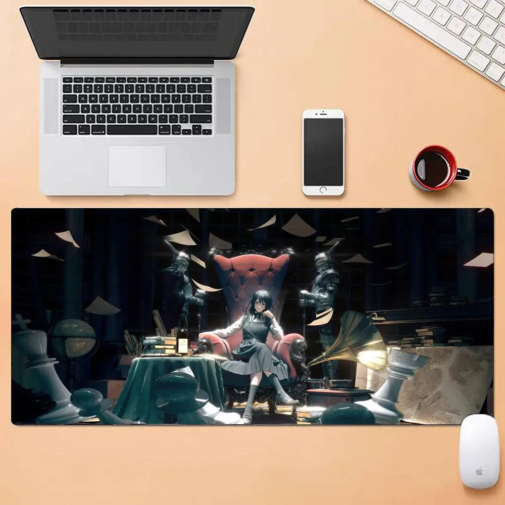 Anime Chainsaw Man Mauspad, mehrere Größen, groß, quadratisch, für Computer, Büro, Spiel, Tischsets, Gummi, rutschfeste Mauspads