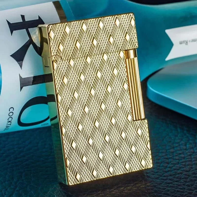 New High-end Crisp Sound Gas Lighter Steel Tone Side Slip Windproof Business Gift Men\'s Lighter Cigarette Accessories