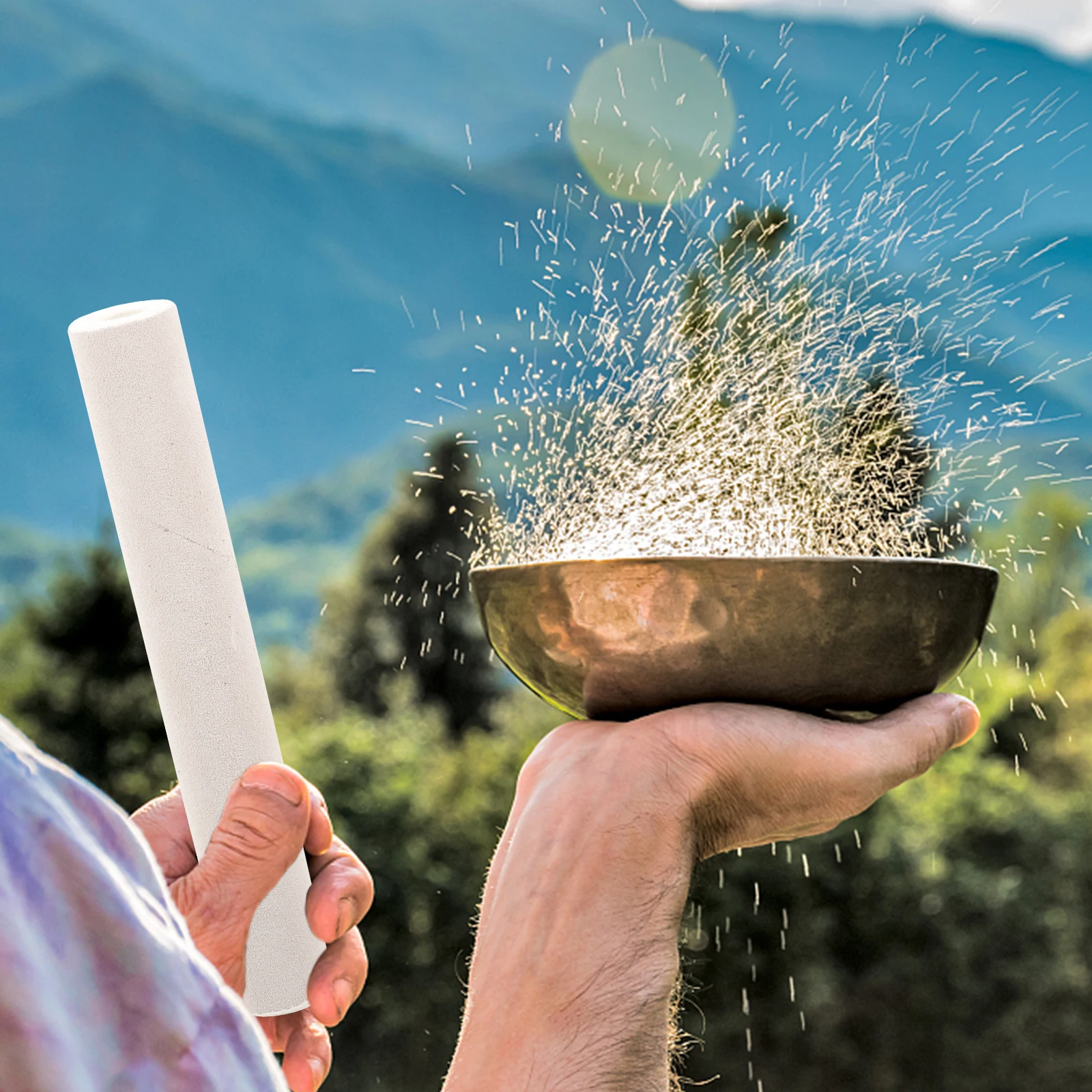 

Wooden Singing Artificial Sheepskin Sound Accessory Singing Sound Bowl Accessory Bowl Stick Music Instrument Gifts