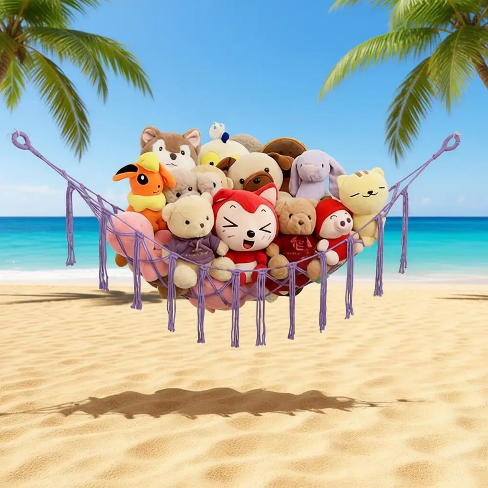 

Большая сетка-гамак с животными для хранения мягких игрушек, органайзер для детской и игровой комнаты