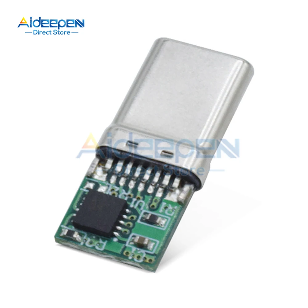 PD/QC 미끼 보드 고속 충전 모듈, PD 2 3.0 DC 트리거 케이블, USB C타입 수 플러그, QC4 충전 커넥터, 9V, 12V, 15V, 20V