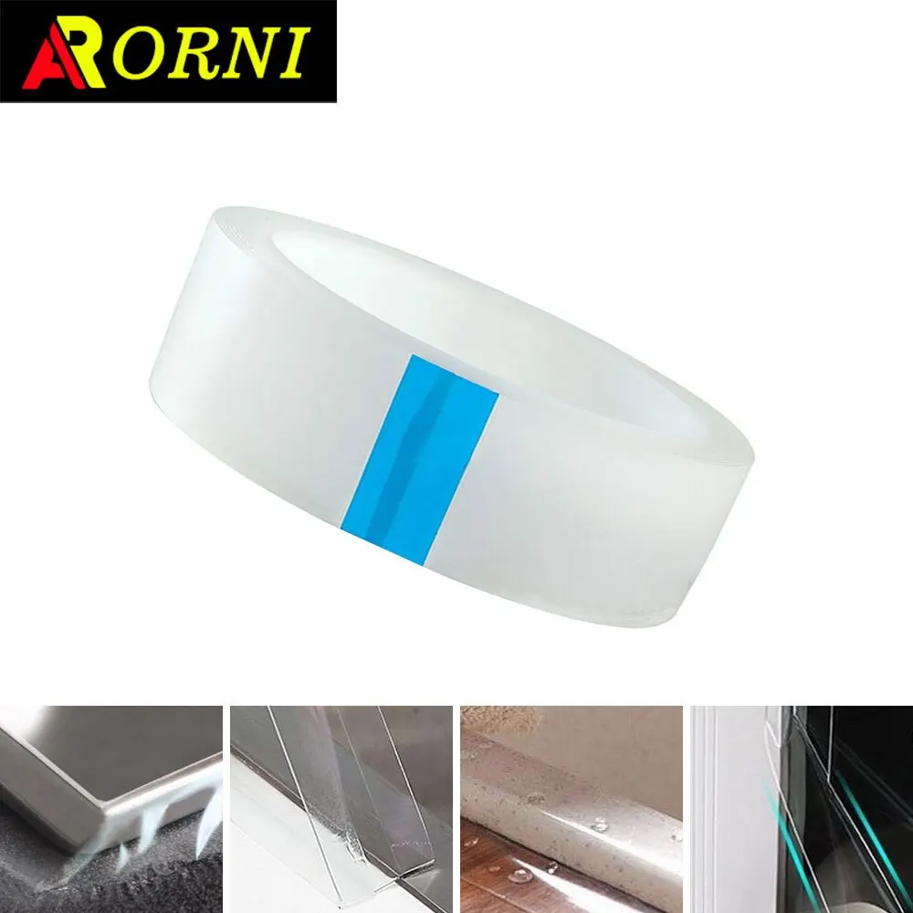 Kitchen Waterproof Self Adhesive Sink Tape, Waterproof Transparent Nano Mildew Tape Durable Pool Water Tape Adhesive