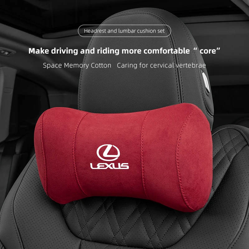 Car Suede Headrest Memory Cotton Neck Pillow For Lexus RX330 IS250 Ct200h ES300h RX350 IS300h NX300h RX400h UX Auto Accessories