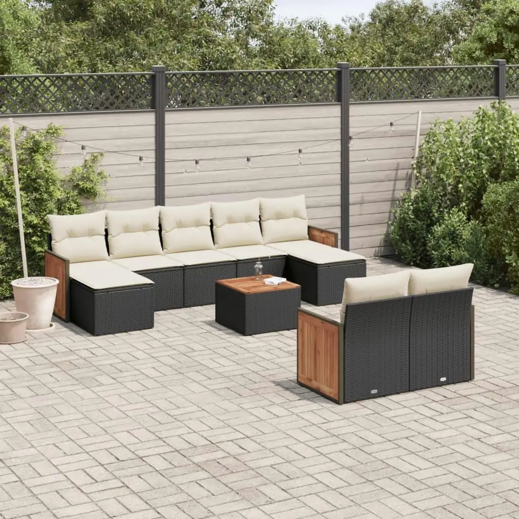 

Elegant Black Cream White Garden Sofa Set Outdoor Furniture Comfortable Seating for Patio Balcony Home Decor