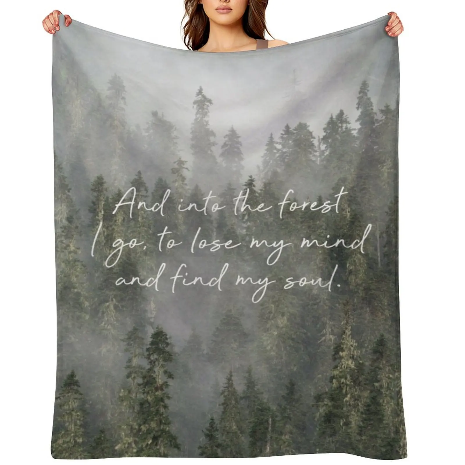 

Into the Forest I Go Throw Blanket warm winter Luxury Throw Softest Vintage Blankets