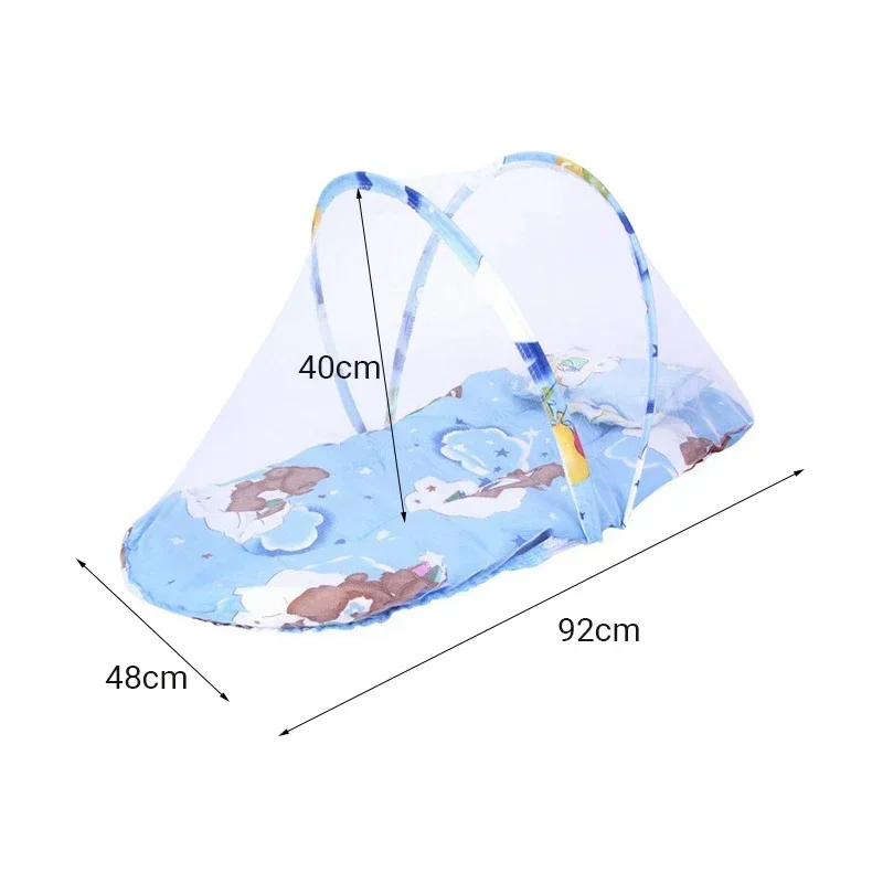 Baby Bed Foldable Mosquito Net Portable Baby Crib Netting Polyester with Pillow and Cotton Padding - Easy Installation Netting