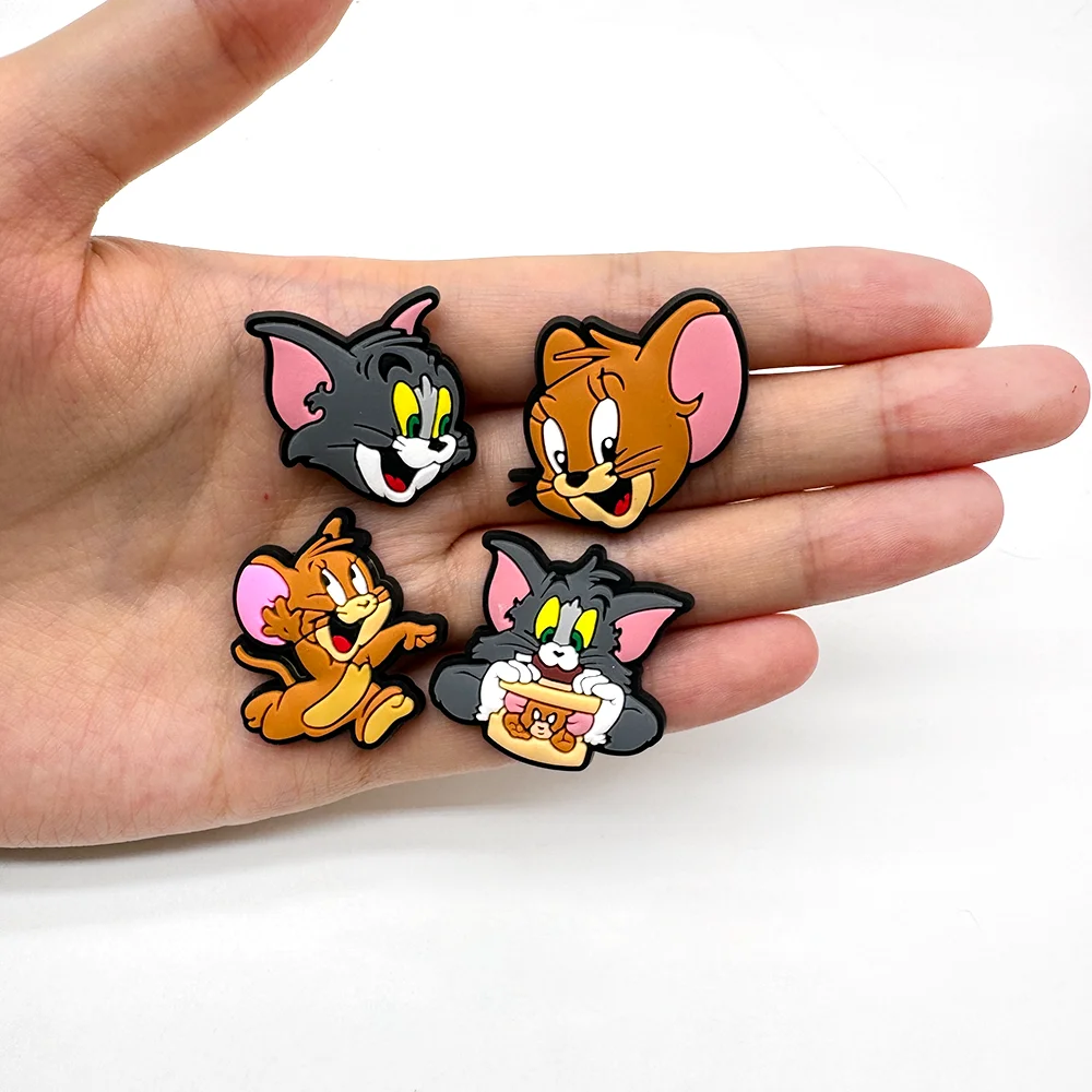12pcs/set Cartoon Shoe Charms Designer Cute mouse Shoe Charms Decoration Cat Sandal Accessories for Kids Gifts image 6