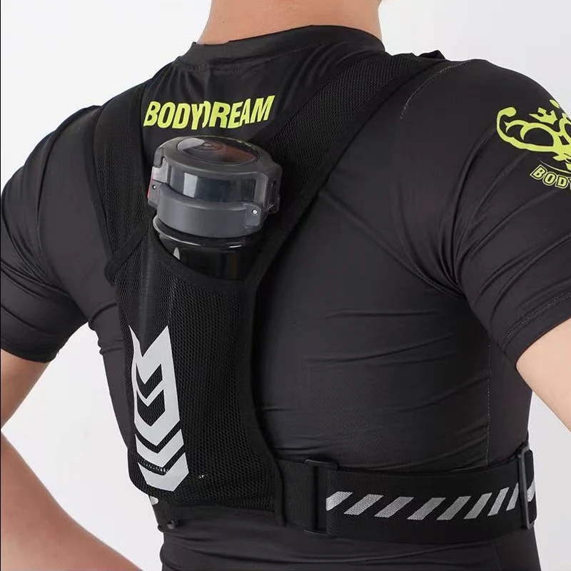 Reflective Running Vest Pack & Hiking Backpack for Night Running, Cycling, with Large-Capacity Phone Pocket & Adjustable Waist