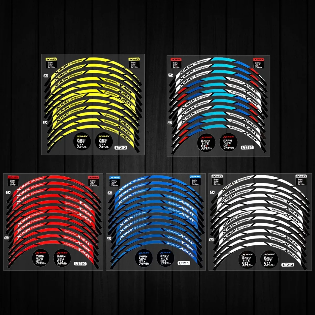 For XMAX 150 250 300 Xmax 15″ 14″ Reflective Motorcycle Wheel Hub Stickers Moto Scooter Rim Strip Tape Vinyl Decals Accessories
