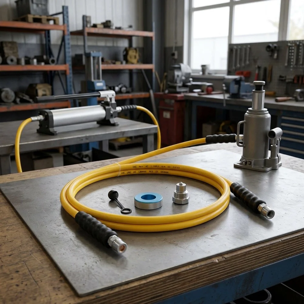 Yellow Hydraulic Hose 1/4in ID 6ft 10ft 10000 PSI 3/8in NPT CH-604 Coupler Thermoplastic PU for Hydraulic Pumps