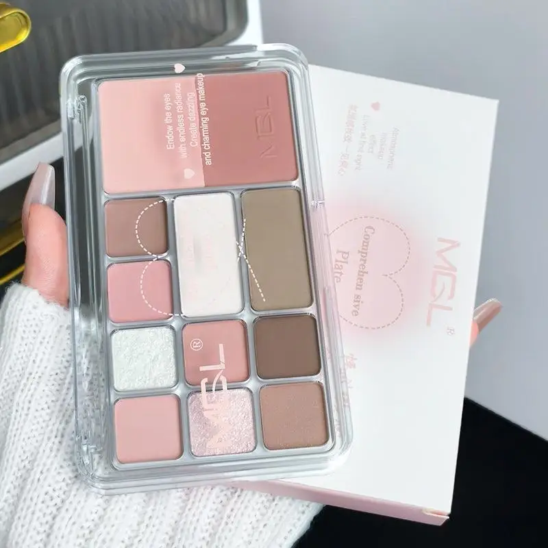 12 Shade Multi-Purpose Makeup Palette Creamy Texture Long Wearing for Light Everyday Dating Makeup Wear