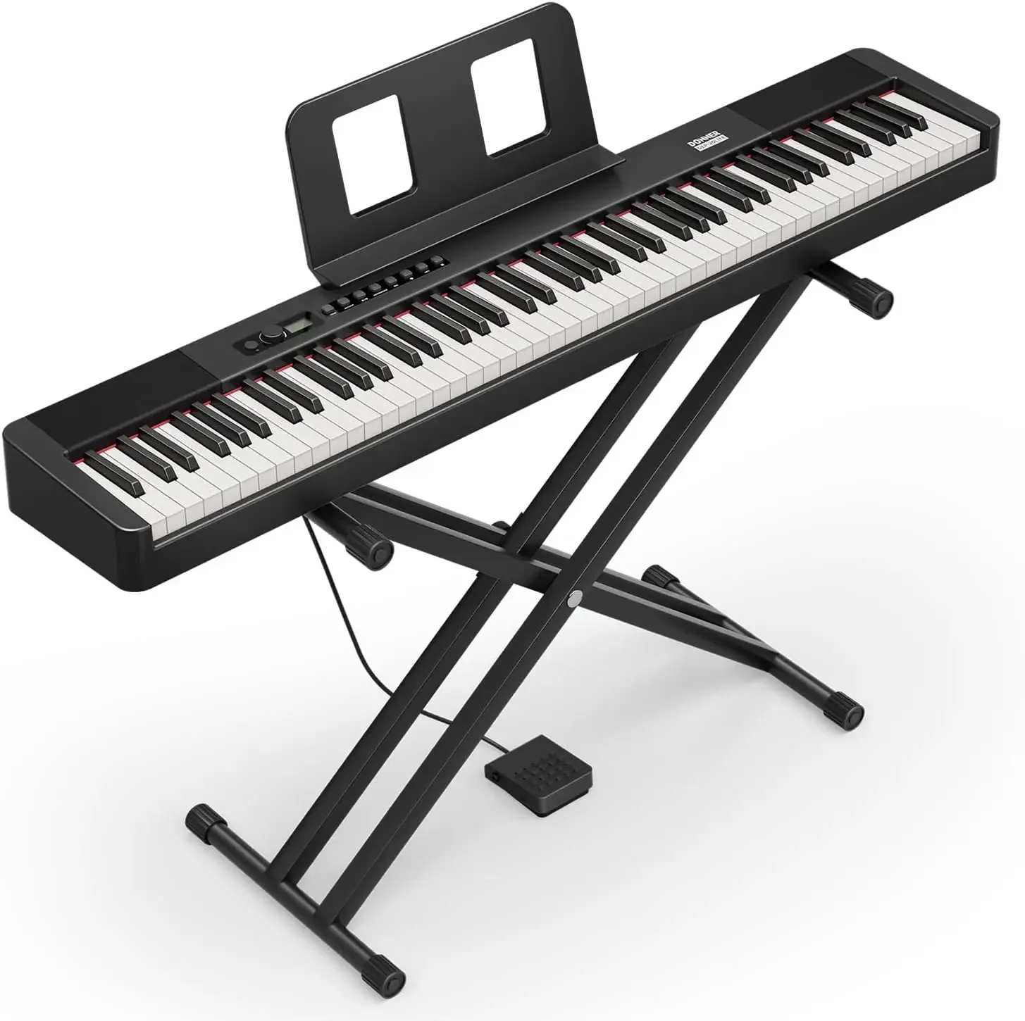 Lite Beginner Digital Piano 88 Key Weighted Full Size Keyboard, Portable Electric Piano Set with Stand, Sustain Pe