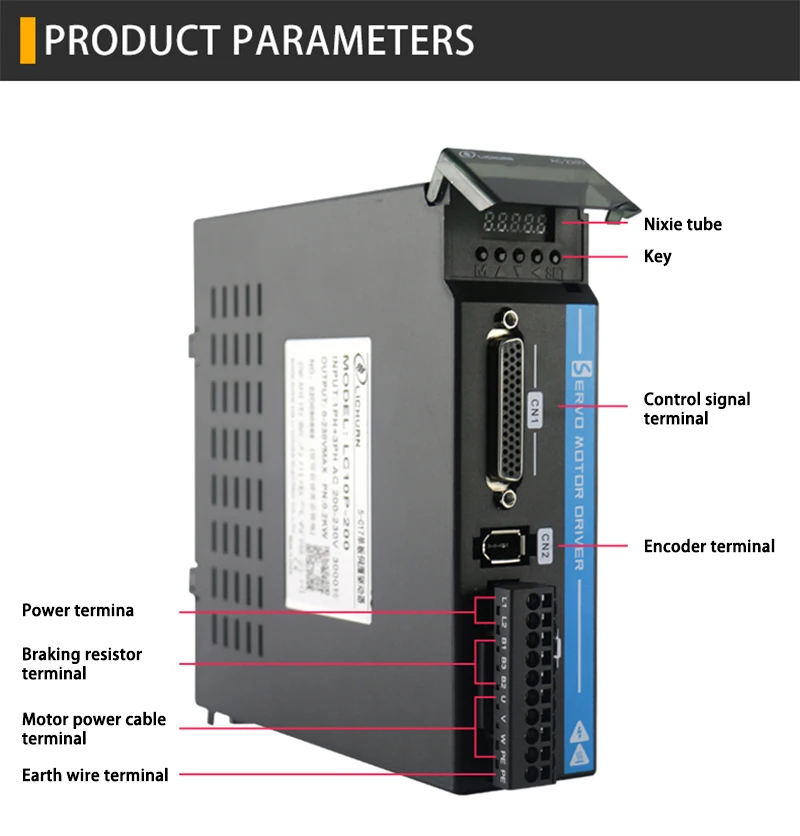 Imagem -05 - Lichuan-servo Motor com ac Servo Driver Grupo Fr40 3000rpm 50w 100w Fase ac 220v Baixo Preço