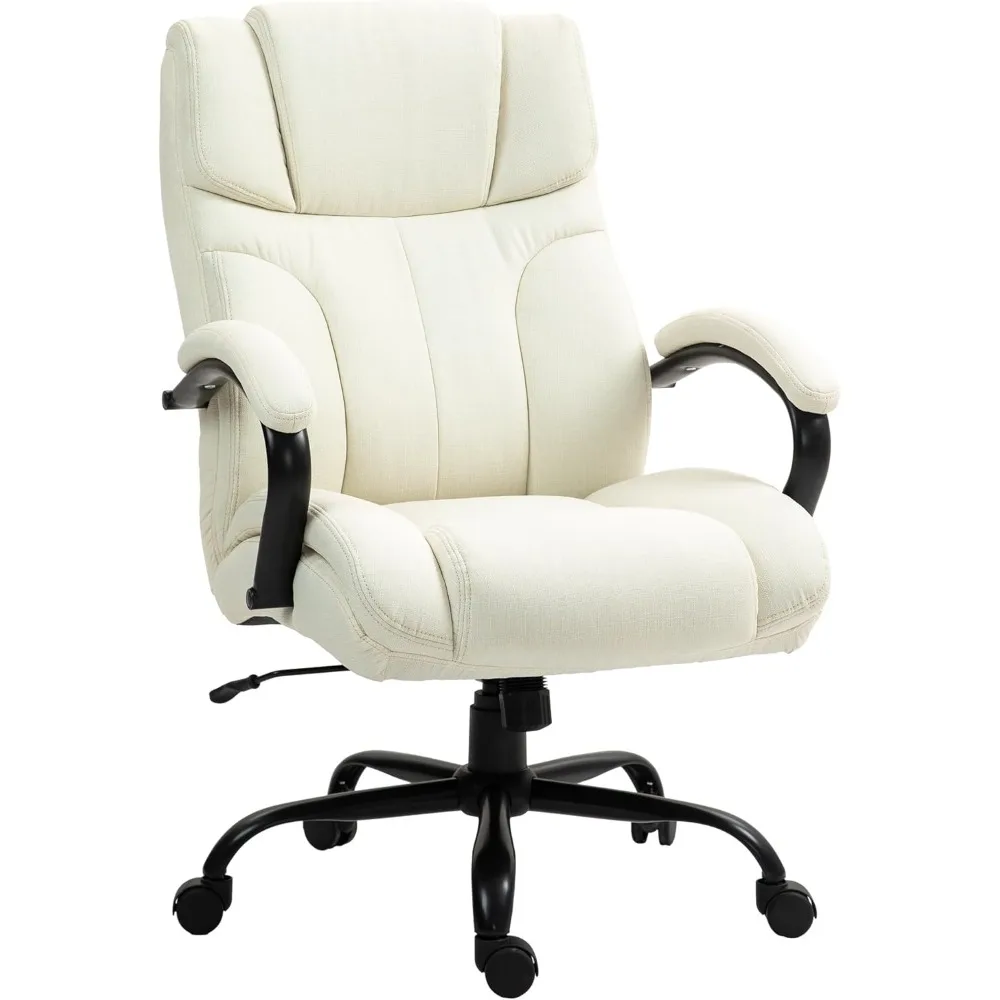Vinsetto Silla de oficina grande y alta de 500 libras con asiento ancho, silla ejecutiva de escritorio para computadora con altura ajustable, ruedas giratorias y