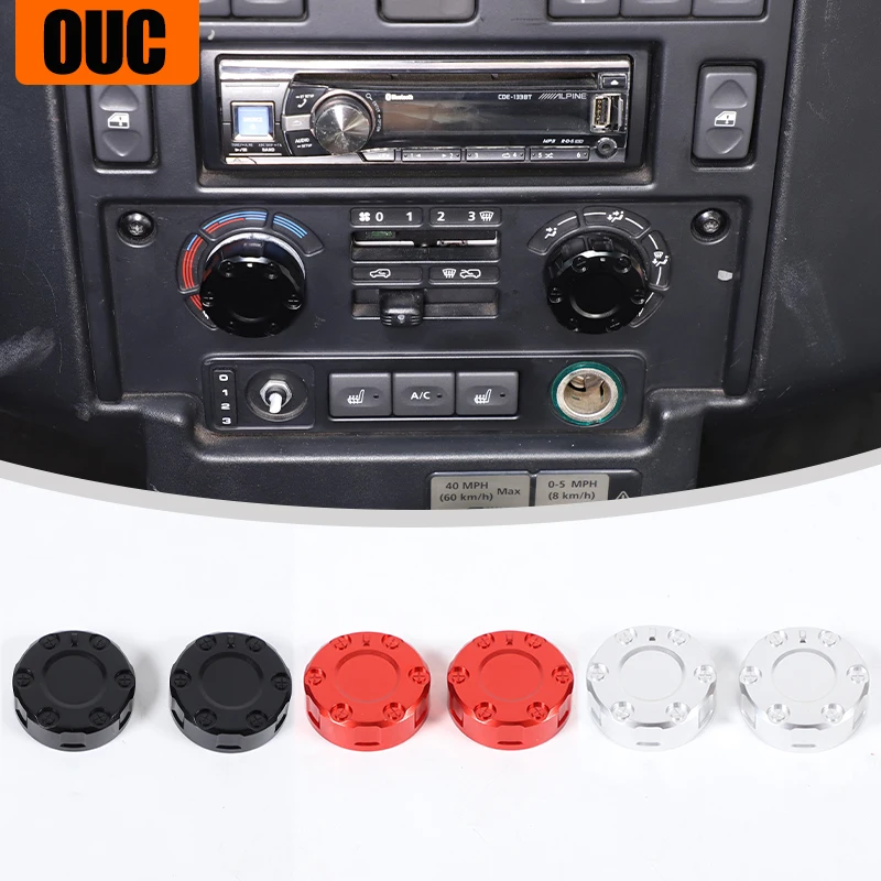 

Aluminum Alloy Car Center Console Headlight Air Conditioning Switch Knob Cover Trim For Land Rover Defender 90 110 130 2004-2018