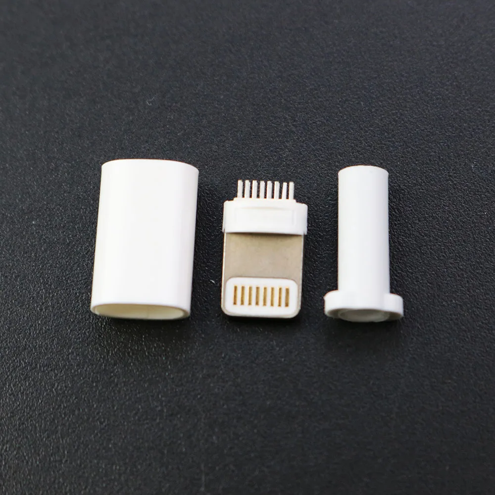 1Pcs Welding Type 8Pin Male Plug USB Connector Adapter Converter for Iphone Plus 3.0mm Cable