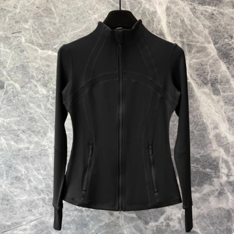 

Women's Sports Jacket Long-Sleeve Outdoor Stand-Up Collar Cardigan Slim-Fit Running, Fitness, and Yoga Top