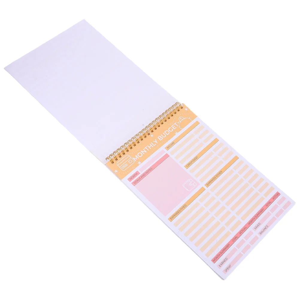 

2Pcs Spiral Binding Financial Tracker Monthly Expense Tracker Budgeting Journal Stylish Cover Design Large Capacity