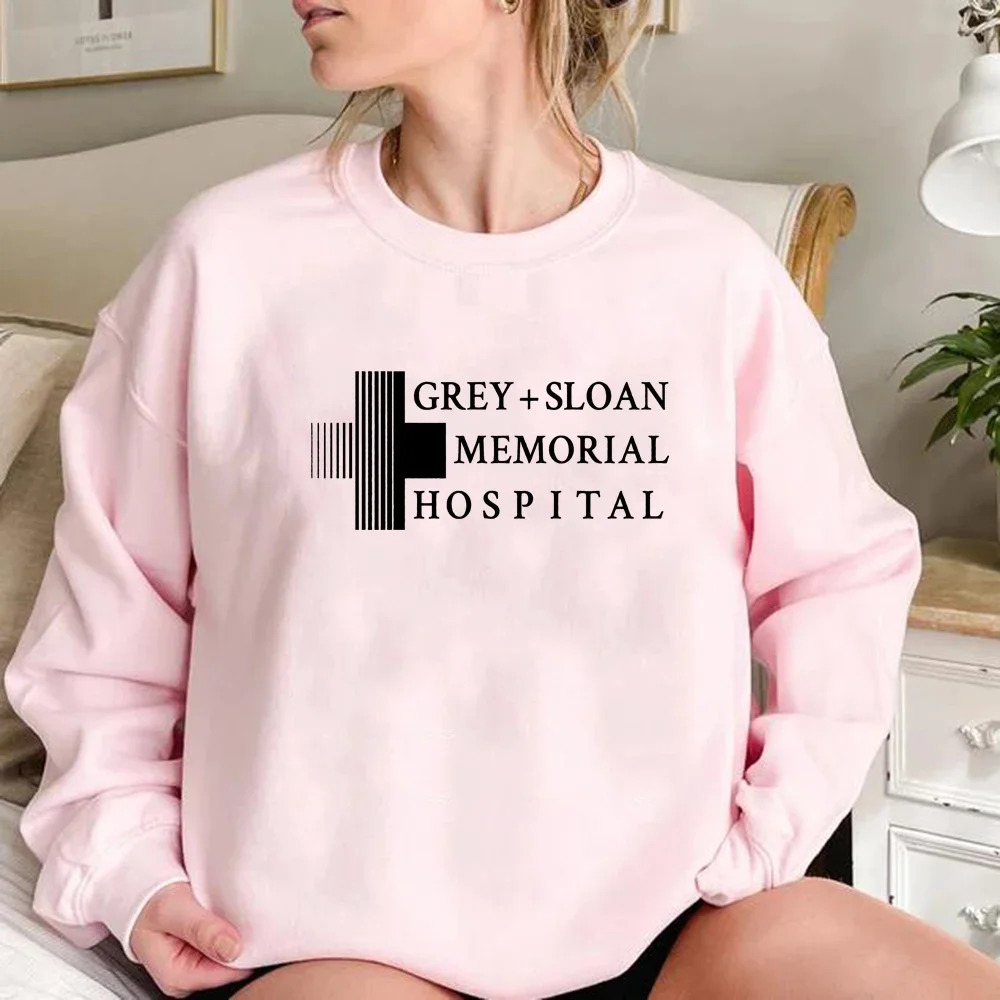 Grey + Sloan Memorial Hospital Unisex Sweatshirts Grey\'s Anatomy TV Show Hoodies Streetwear Women Top Casual Pullovers Hoodie