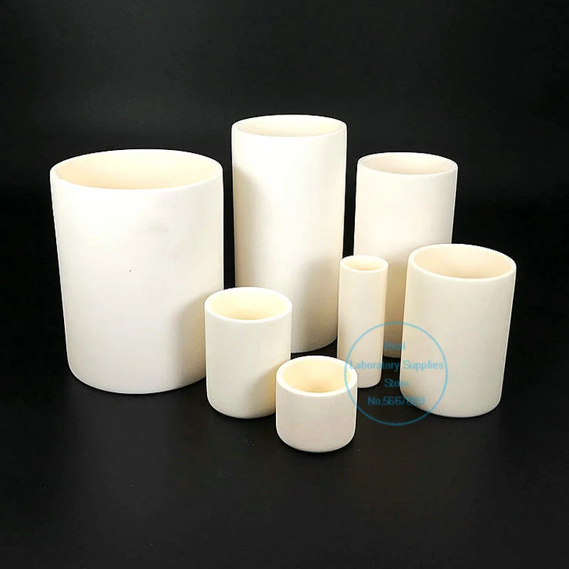 1pcs Lab 5ml to 1000ml cylindrical Corundum crucible 99% alumina Ash crucible High temperature resistance 1600 degrees