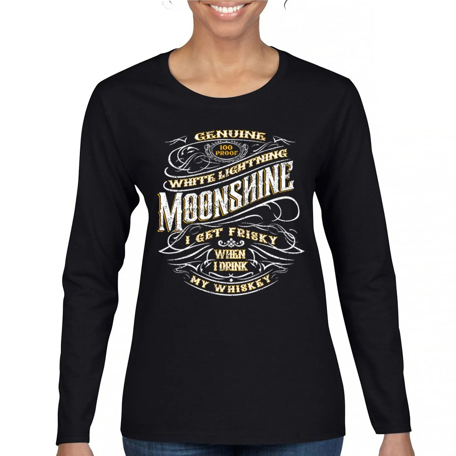 

I Get Friskey When I Drink My Whiskey Women's Long Sleeve T-shirt Moonshine