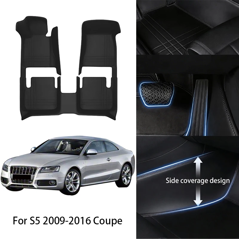 

Custom Fit PU Leather Car Floor Mat For Audi For S5 Coupe Sedan 2009 2014 2019 2024 Luxury Full Set Auto Interior Accessories