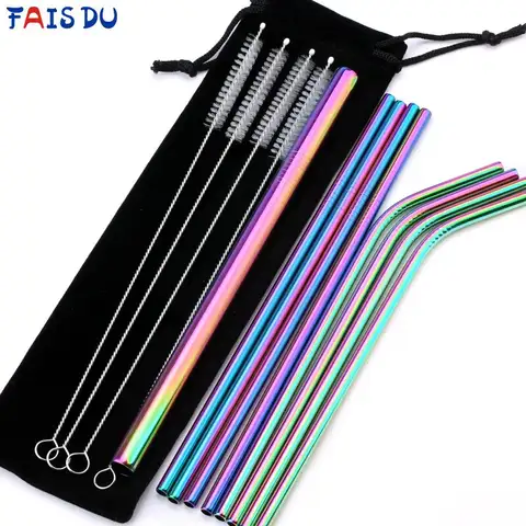 Metal Reusable Stainless Steel Straws Set FAIS DU