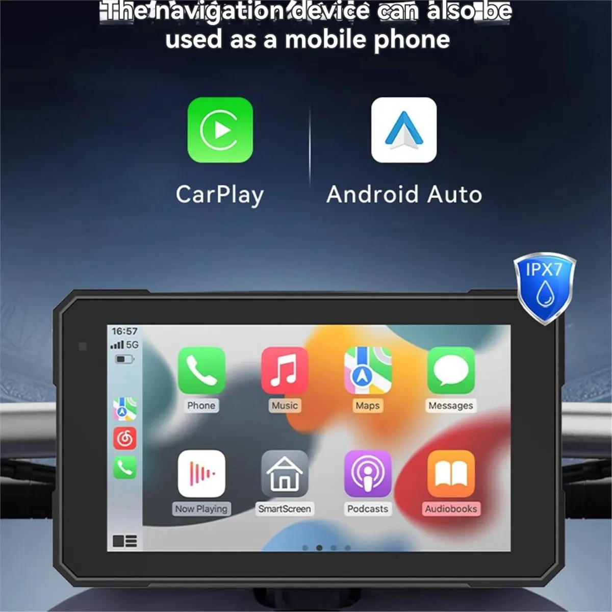~!Newest DTD3445inch Motorcycle GPS Navigator Screen Carplay Android Auto Voice Control IPX7 Waterproof Moto Monitor