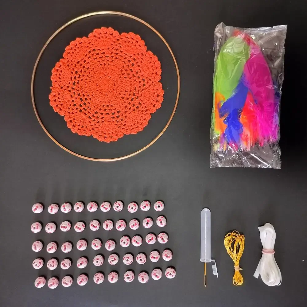

Orange Color Dream Catcher Making Kit DIY Home Bedroom Hanging Craft Decorations Easy Beginner Kit To Make Your Own Dreamcatcher