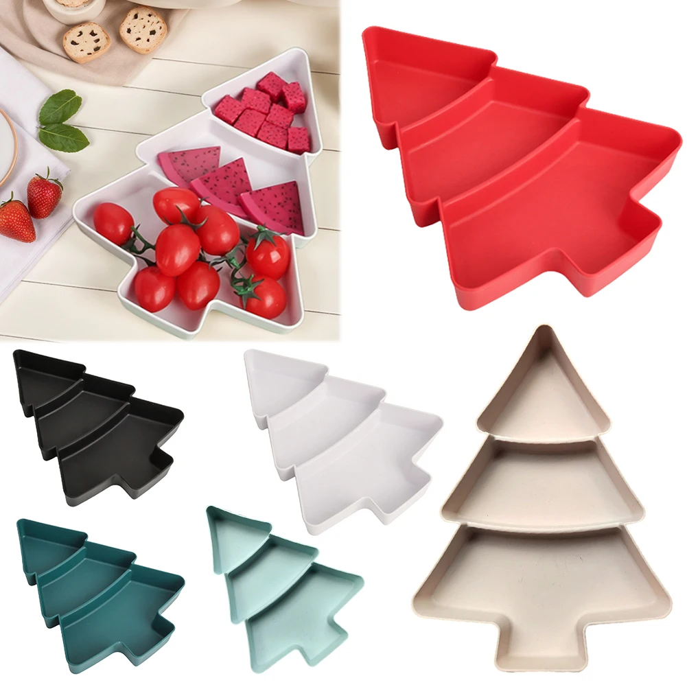 Christmas Tree Fruit Plate Snack Plate Platter Marry Christmas Party Decorations for Home 2024 Navidad Noel Natal Xmas Gift