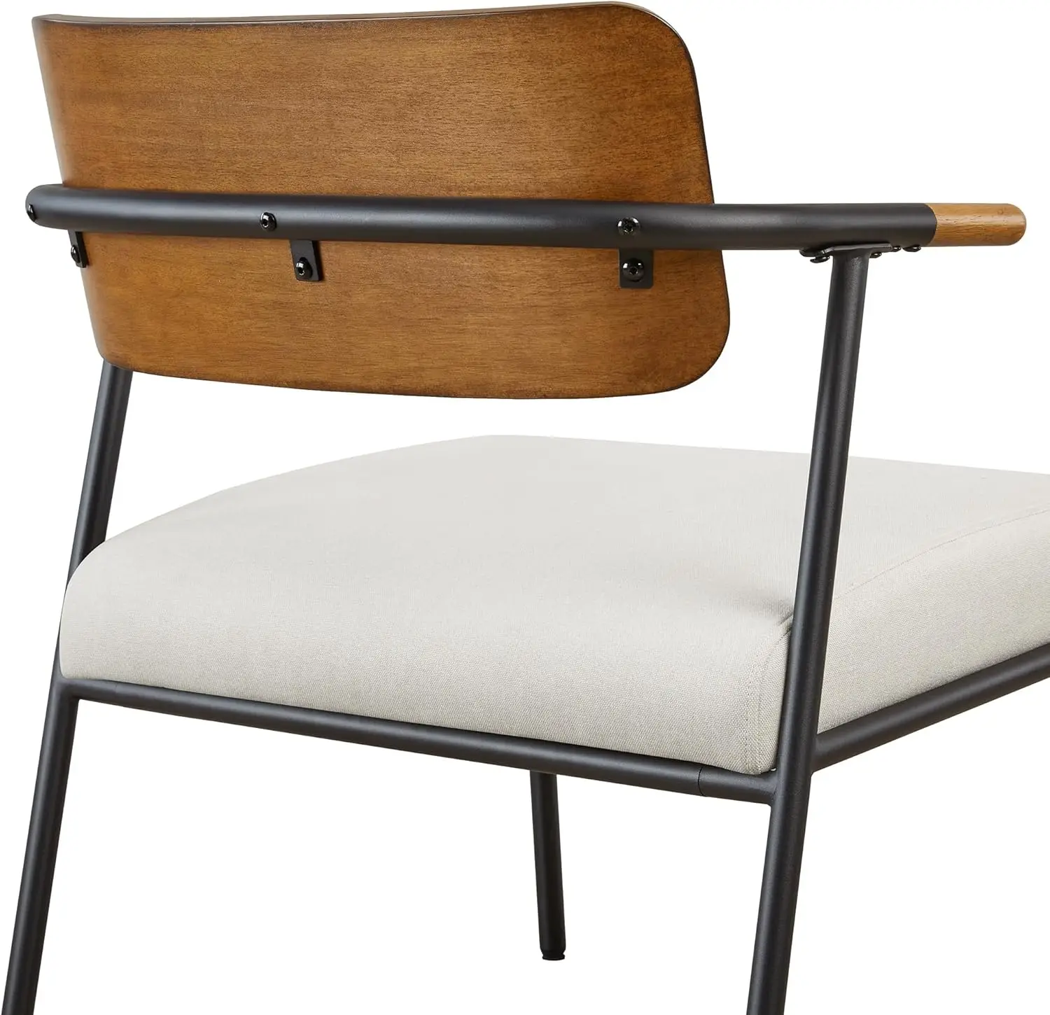 Simple Deluxe Accent Chair Set Of 2, Mid-Century Modern Accent Chair For Living Room, Upholstered Fabric Seat, Short Armrest