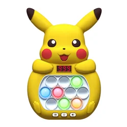 Stitch Pop up Quick Push Bubbles Game Console Stress Toys Pikachu Fun Whac-A-Mole Squeezing Handle Toy Pop it Children Gifts